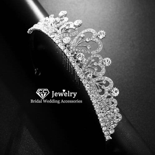 CC Women Crown Wedding Hair Accessories Bridal Headband Engagement Jewelry Heart Shape Romantic Tiaras and Crowns Party HS62