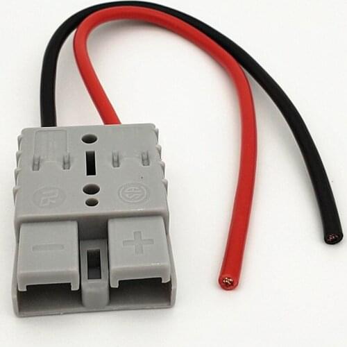 Electric Forklift Charging Plug With Cable Battery Charging Socket 50A Gray Charging Port 6 Square Charging Cable 20cm-2m Wire
