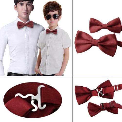 2PCS Father and Son Bowtie Boy Kids Bow Tie Butterfly Adjustable Wedding Kid and Mens Bowtie Bow Ties For Men 35 Colors TZQZa