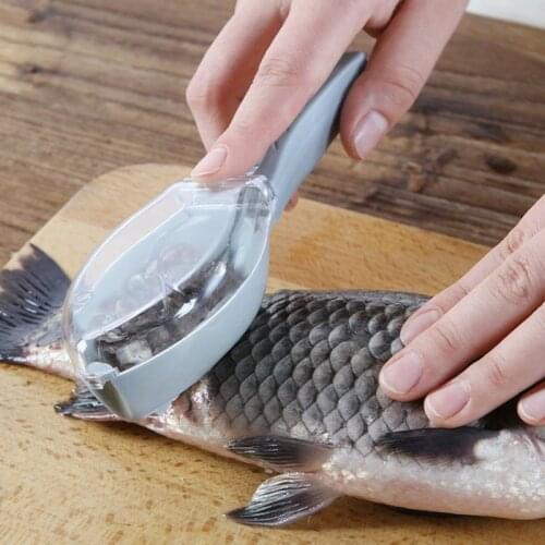 Hot Fish Skin Brush Fast Remove Fish Scale Scraper Planer Tool Fish Scaler Fishing Knife Cleaning Tools Kitchen Cooking Gadgets