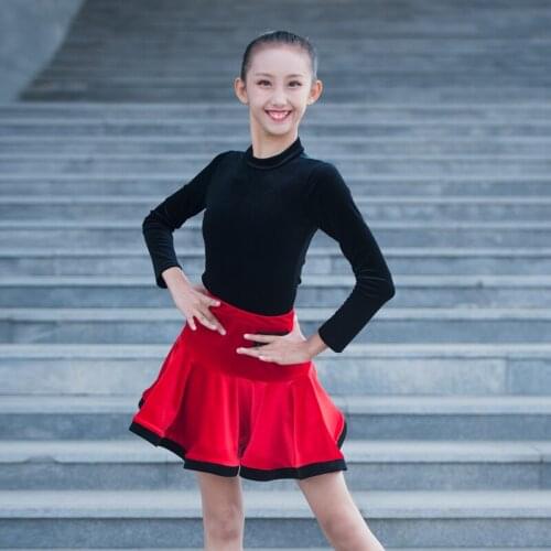 Latin Dance Costume ChildrenS Autumn Latin Dance Dress New Practice Clothes Girls Performance Competition Clothing DQS3309