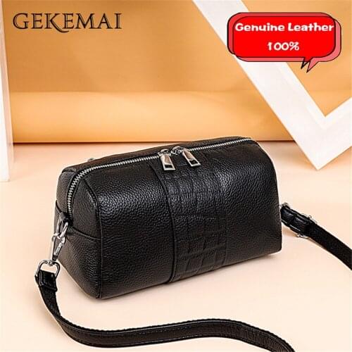 Multifunctional Genuine Leather Women Messenger Bags Solid Color Ladies Shoulder Bag 2021 Fashion New Wallet Phone Bags Bolsos