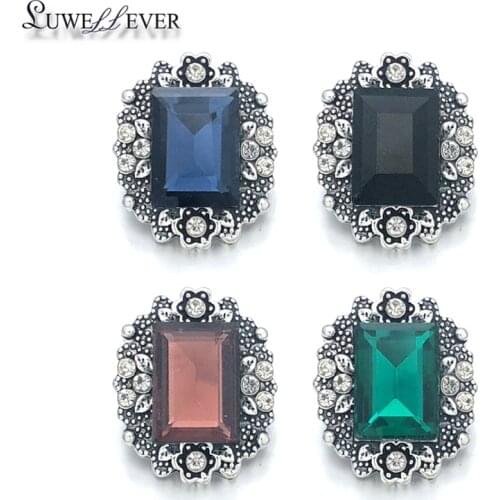 Fashion Flower w401 Crystal 3D 18mm Metal Snap Button For Bracelet Necklace Interchangeable Jewelry Women Accessorie Findings