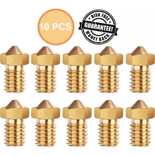 10 PCS/LOT Nozzle Filament Extruder Threaded 3D Printer Accessories Nozzles 0.2 0.3 0.8mm Copper 1.7mm Filaments for V5 V6 M6