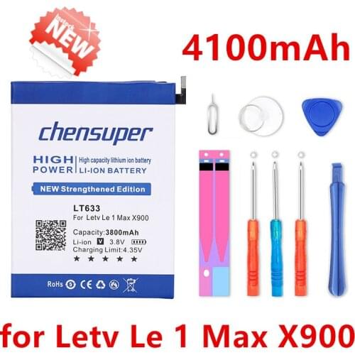 Chensuper new 4100mAh LT633 Battery for Leeco Le 1 Max X900 Le one Max X900 battery Free tools+Sticker