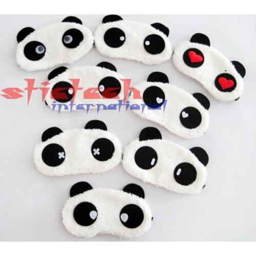 By dhl or ems 500 pieces lovely panda eye mask shade cute travel rest blindfold cover sleeping eye mask eyeshade eyepatch