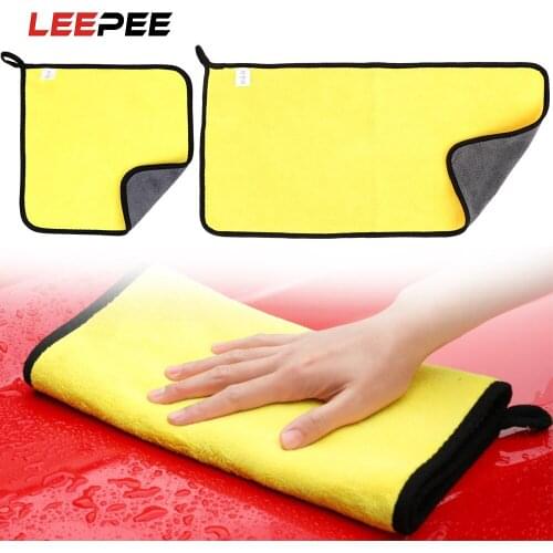 LEEPEE 30*30/60cm Car Wash Towel Auto Care Detailing For Toyota Cleaning Drying Cloth Tool Ultra Soft Microfiber Cloth