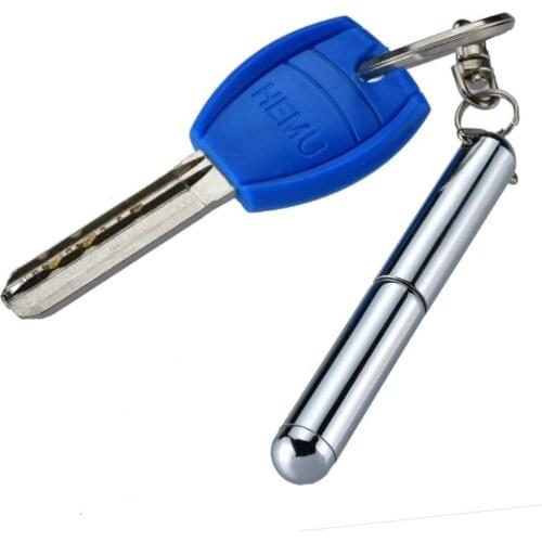Portable Stainless Steel Pen Telescopic Ballpoint Pen Metal Key Ring Keychain Tools Jewelry