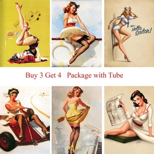 American Beauty Pin Up Posters White Coated Paper Prints Vintage Style for Livingroom Bderoom Home Art Brand