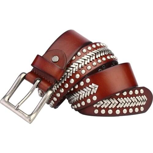 Free Shipping,2021 men new brand natural cow leather buckle belt.100% genuine leather belts.heavy rivet leather belt