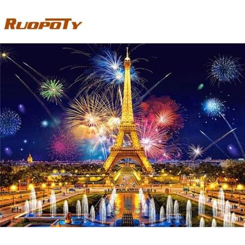 RUOPOTY Painting By Numbers Kits For Adults Mountain And River Water Scenery Paints HandPainted Diy Gift By Number Home Wall Art