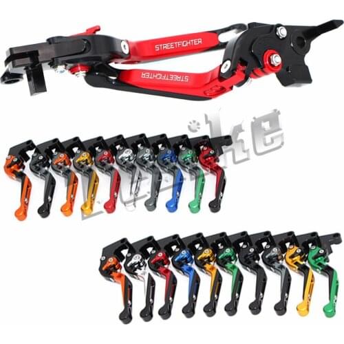 CNC Brake Clutch Levers Motorcycle For Ducati STREETFIGHTER S 2009 2010 2011 2012 2013 Foldable Extendable Logo (STREETFIGHTER)