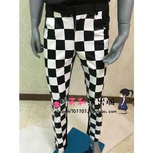 S-5xl ! Hot 2020 New Plus Size Grid Pants Mens Singer Singer Costumes Trousers Clothing