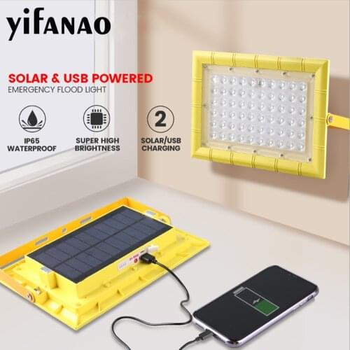 80W 4800mAh Solar Floodlight USB+Solar Charging Solar Camping Lamp Super Bright Led Work Light Portable Spotlight with Magnetic