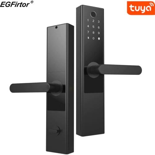 Tuya Smart Fingerprint Electric Door Lock Wifi Bluetooth Password Home Door Lock Keyless Fingerprint Touch Screen Door Lock