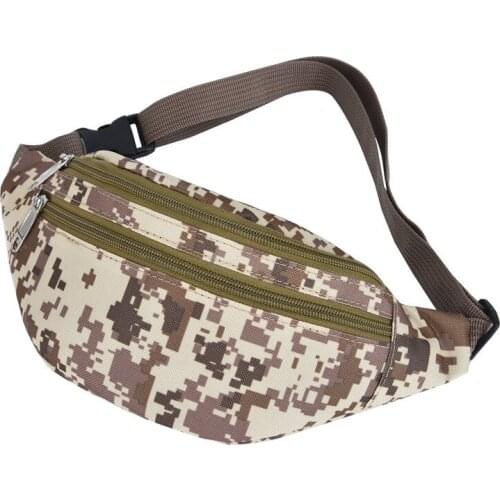 Outdoor Mens Phone Waist Pack Bum Bag Pouch Waterproof Oxford Casual Crossbody Chest Bag Fashion Travel Camouflage Waist Bags