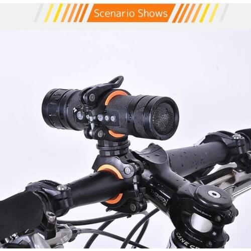 Bicycle Lamp Clip Clamp Flashlight Mount Holder 360 Degree Rotation Bike Front Light Frame Fixing Bracket Bicycle Accessories