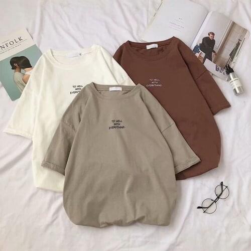 Women Short Sleeve T-shirts Loose Harajuku Plus Size 3XL Letter Printed Chic Simply All-match Women Korean Style Ulzzang Leisure