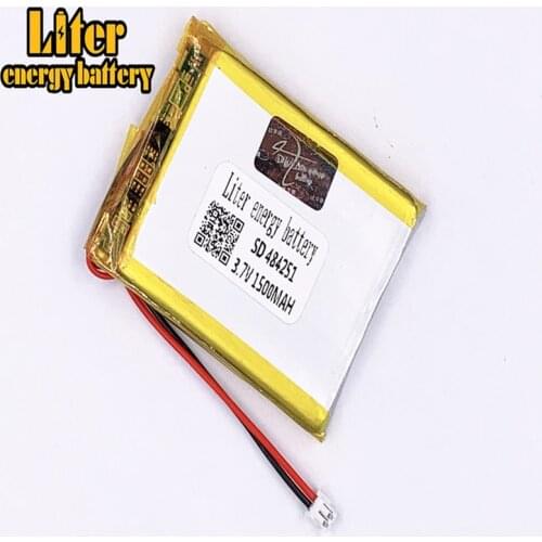 1.5MM 2pin connector 3.7 V 484251 504050 1500mah Rechargeable lipo battery solar li ion polymer lithium battery with PCM