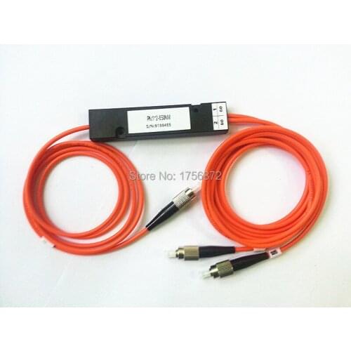 1x2 FBT Splitter Module 50:50 Multimode Fiber Optic Coupler Box FC/UPC Connector 1meters