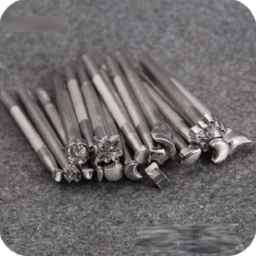 20Pcs/Set Leather Staming Tools Professional DIY Alloy Metal Leathercraft Printing Hot Working Saddle Making Multi Sup-Quality
