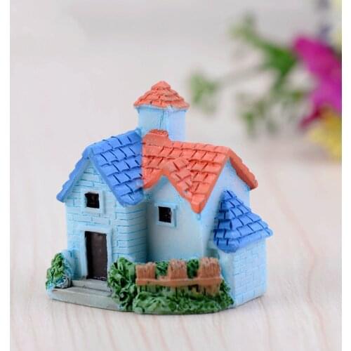 20PCS Fairy Garden Miniature Resin House Villa Micro Landscape Bonsai Ornament Decor Mini House Villa Miniatures Craft Kids Toys