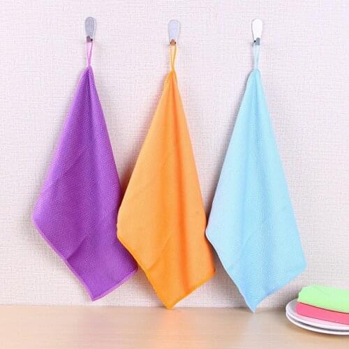 3 Pairs/pack Scale Rag Window Cleaning Lazy Kitchen Dish Cloth Microfiber Glass Rag Scouring Pad