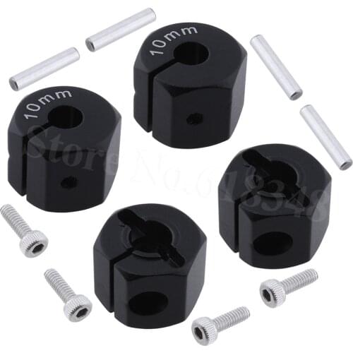 4pcs Aluminum 12mm Hex Wheel Hubs Thickness 10mm Drive Adaptors for 1/10 RC Crawler Car SCX10 Traxxas Trx4 Upgrade Parts
