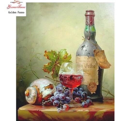 Golden panno,5D,diy diamond embroidery,Full,square,Diamond Painting,Cross Stitch,3D,diamond,Mosaic,Needlework,Crystal wines08