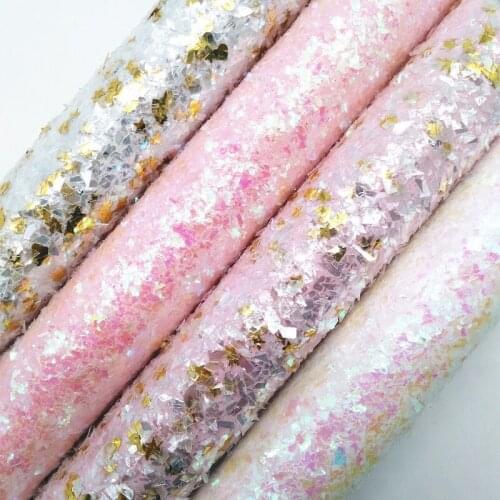 Amonglitter Tissel Pink Glitter Leather Fabric Sheets, Glitter Fabric for DIY Bows Bags and Shoes 21x29cm A4 size MB012