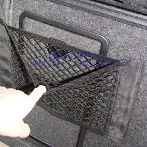 BBQ@FUKA 40 x 25cm Trunk Seat Back Elastic String Stowing Tidying Net Storage Bag Pocket Fit For Benz W203 Auto Accessories