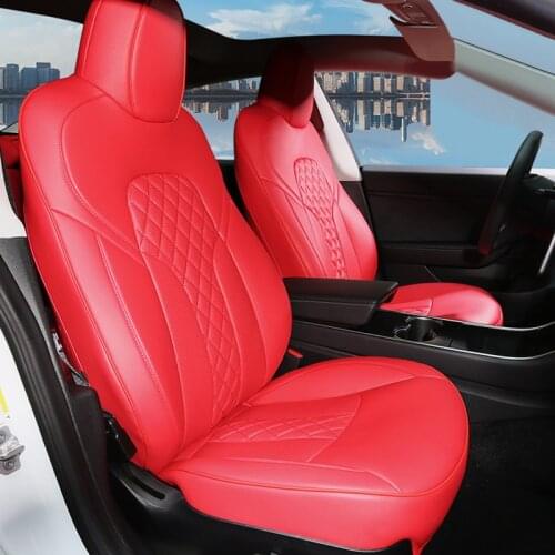 Car Seat Cover 5-seat for Tesla Model 3 High Quality Full Surround Red White Black Beige Can Be Customized