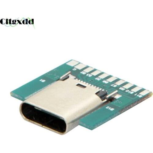 Cltgxdd 1PCS USB 3.1 Type C Jack Female Socket Connector Plug SMT Type With PCB Board for Wire Bonding Test Fixtures Durable