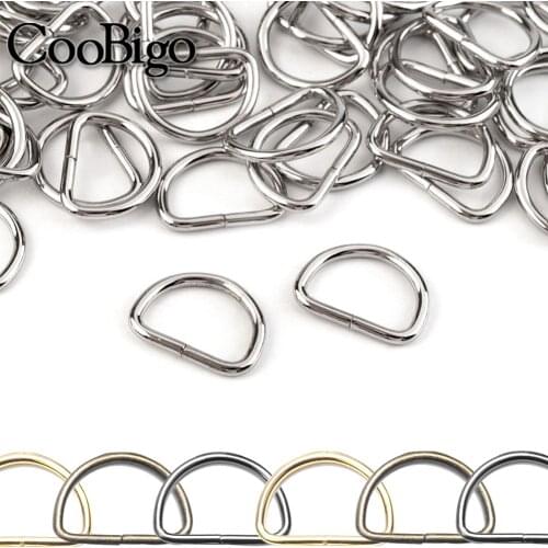10pcs/lot Metal D Ring Dee Buckle Hand Bag Purse Strap Belt Dog Collar Chain Clasp DIY Needlework Accessories 20mm