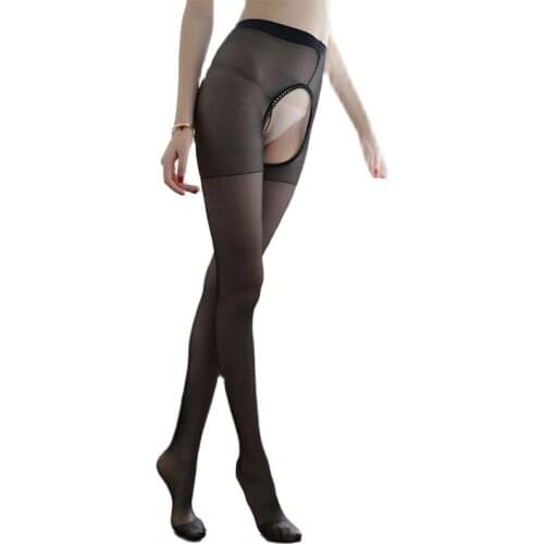 New Summer Ultrathin Women Tights Sexy Pantyhose Open Crotch Tights Women Silk Stockings Nylon Collant Medias Female Hosiery