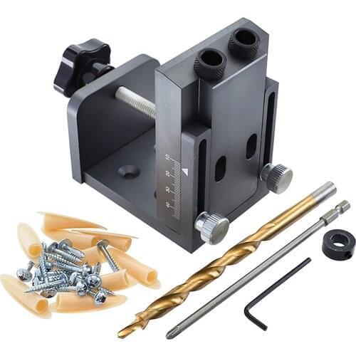 9mm Oblique Hole Locator Angle Drill Guide Set Plate Hole Drilling Locator Woodworking Hole Puncher Jig Kit DIY Woodworking Tool