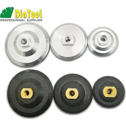 DIATOOL Back pad for diamond polishing pads Diameter 3"/4"/5" Rubber or Aluminum based with 5/8-11 thread Backing Holder
