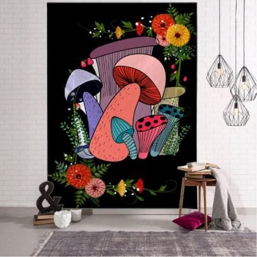 Nordic mushroom decoration wall tapestry mandala bohemian hippie wall decoration tapestry living room bedroom wall hangings