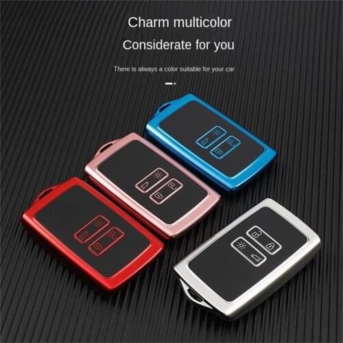 NEW TPU Car Key Case Full Cover For Renault Koleos Kadjar Megane Talisman Captur Espace Clio 2016-2019 4 Button Accessories