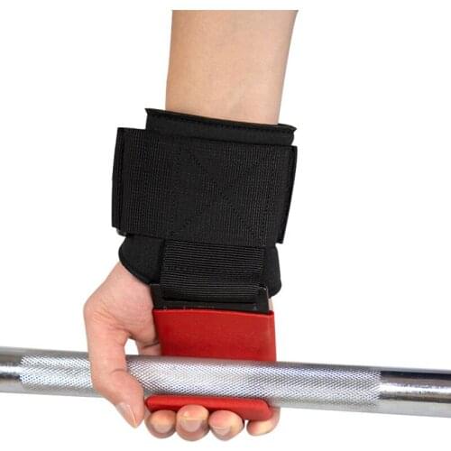 Weight Lifting Gloves Rod Hooks Heavy Duty Wrist Wraps Training Pull-up Palms Grip Straps