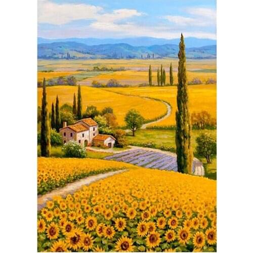 Sunflower farm 5d diy diamond painting full embroidery diamond cross stitch kit Inlaid decorative paintings gift needlework TY78