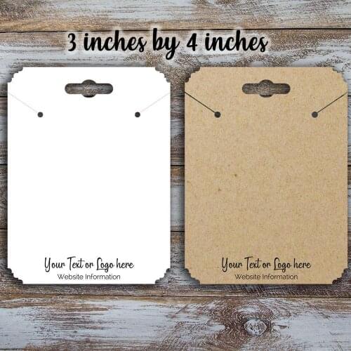 Custom Necklace Display Card, 3 inches by 4 inches, Jewelry Card, Design Card, Personalised Jewelry Card, Necklace Display