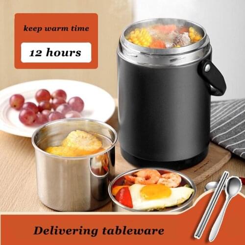 Portable Eco Friendly High-Capacity Bento Lunch Box Food Container Food Heat Preservation Barrel Layered Lunch Box A Soup Barrel