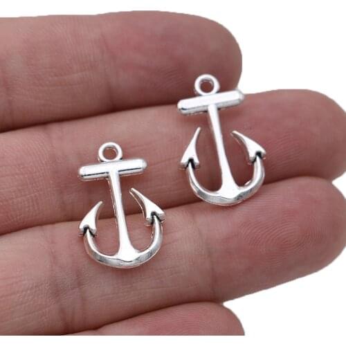 10Pcs Antique Silver Plated Anchor Charms Pendants for Jewelry Making Bracelet Earrings Necklace DIY Accessories Craft
