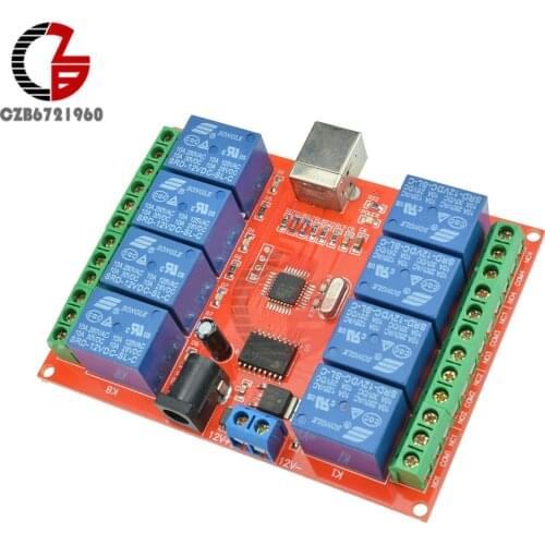 12V 8 Channel Programmable Relay Module USB Computer Control For Smart Home S