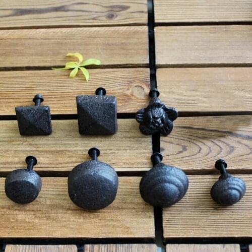 Retro single hole handle cast iron American cabinet door cupboard cabinet drawer handle furniture wardrobe door handle