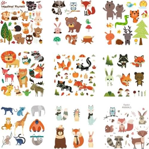 Iron-on Transfers for Clothing Patches for Clothes Heat Transfer Stickers Diy Fox Patch Fusible Textile Vinyl Adhesive Stripe C