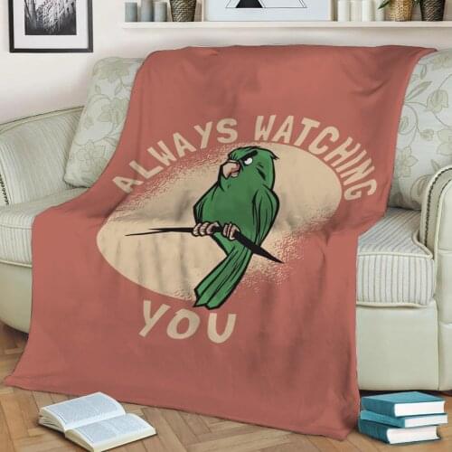 Always watching you Parrot Flannel Throw Blanket 3D Printed Keep Warm Sofa Child Blanket Home Decor Textiles Dream Family Gift