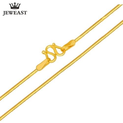 XXX 24K Pure Gold Necklace Real AU 999 Solid Gold Chain Smooth Brightly Snake Upscale Trendy Classic Fine Jewelry Hot Sell New