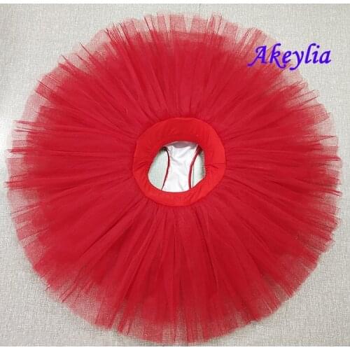 Half practicing tutu Red classical ballerina rehearsal pancake ballet tutu Two-color white black peach lilac pink with pants